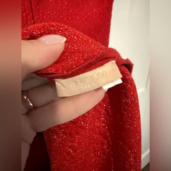 ALAIA Red Textured MIDI Scoop Neck Sleeveless A Line Dress Size 40 US 6 | 8 - Picture 11 of 16